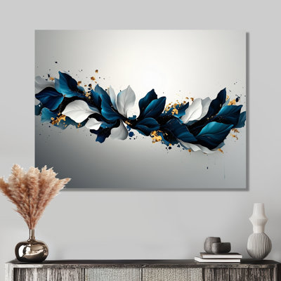 «Geometric Rift Of Aqua Waves II», décoration murale abstraite en métal, impression géométrique en métal