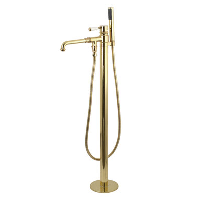 Robinet de baignoire autoportant à 1 trou avec douche à main Kingston Brass Paris