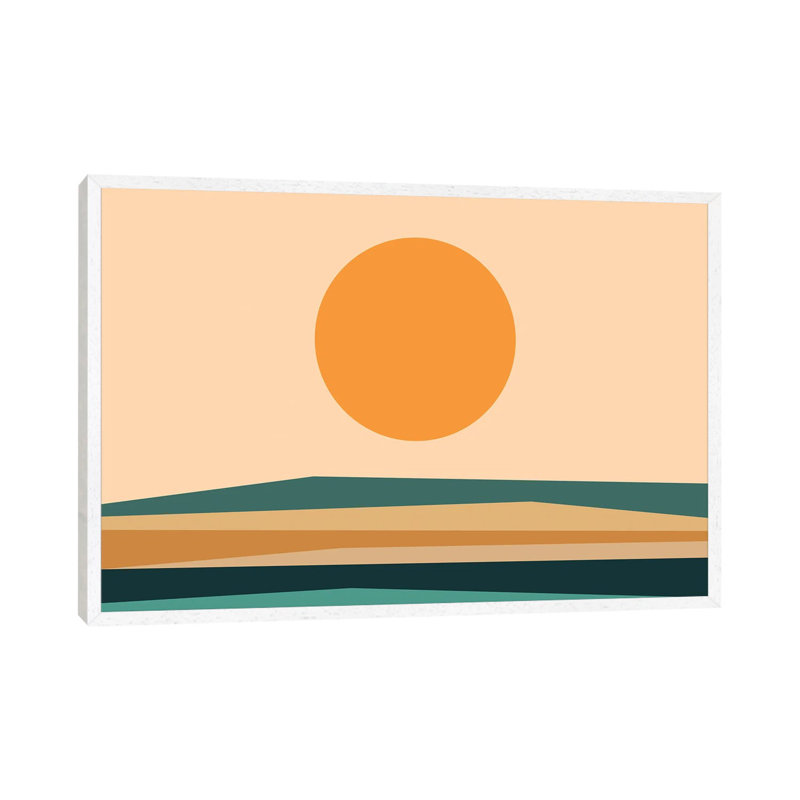 Print on Canvas, White Framed, 101.6 cm H x 66.04 cm W, Orange/Tan/Cream
