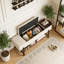 Banc de rangement rembourré avec compartiment caché, banc de hall d'entrée moderne pour le salon-1338470428