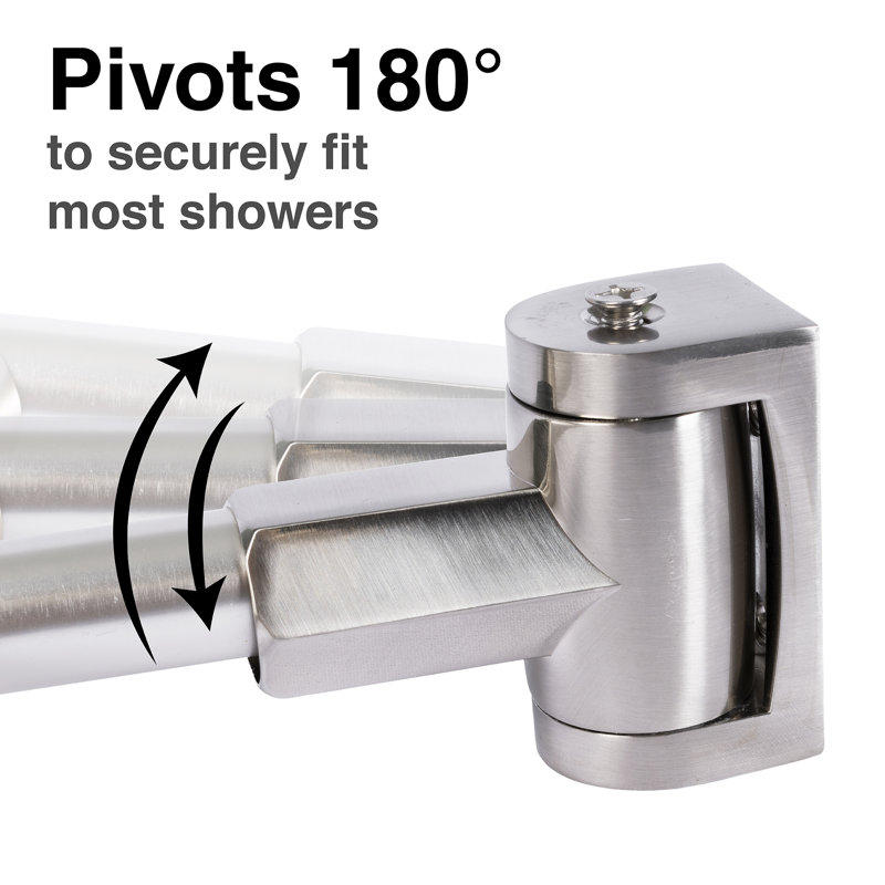 Adjustable Brushed Nickel Double Curved Wall Mounted Shower Rod