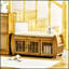 Banc à chaussures avec armoires de rangement, banc d'entrée en bambou avec coussin de siège, 3 portes, support latéral