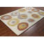 Tapis à motif géométrique en laine beige, orange, jaune et gris Billerica