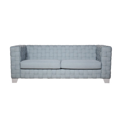 Saree Light Teal Chenille & White Finish Sofa