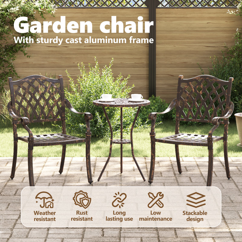Patio Dining Armchair, Bronze 