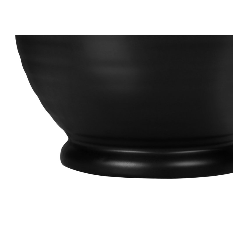 Lighting, 17 po, lampe de table, céramique noire, abat-jour ivoire / crème, transitionnel