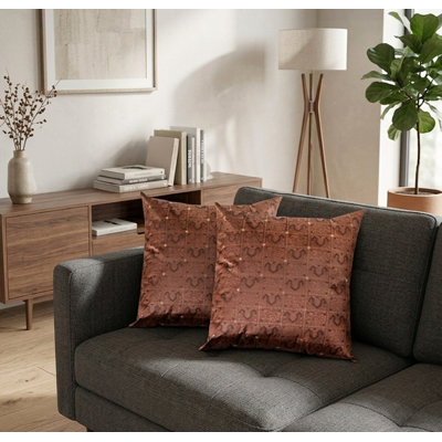 Handmade Eco-Friendly 16''X16'' Decorative Cushion Covers Contemporary Silk Brown Indoor, Pack of 1