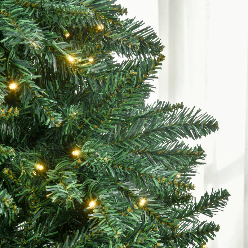 Grand arbre artificiel de 7 pieds avec 700 lumières blanc chaud, 2154 pointes, sapin complet, instructions d'assemblage faciles et lumières clignotantes de Noël de 7 pi, base stable