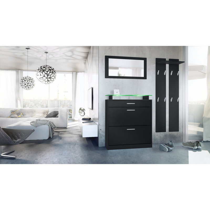 Mcclinton Hall Tree with Shoe Storage, Yes, Black (matt)