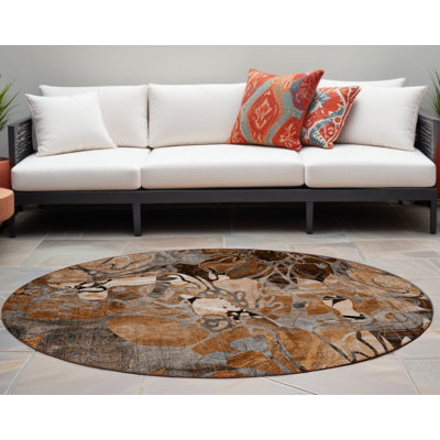 Tapis d'intérieur rond antidérapant 8 po