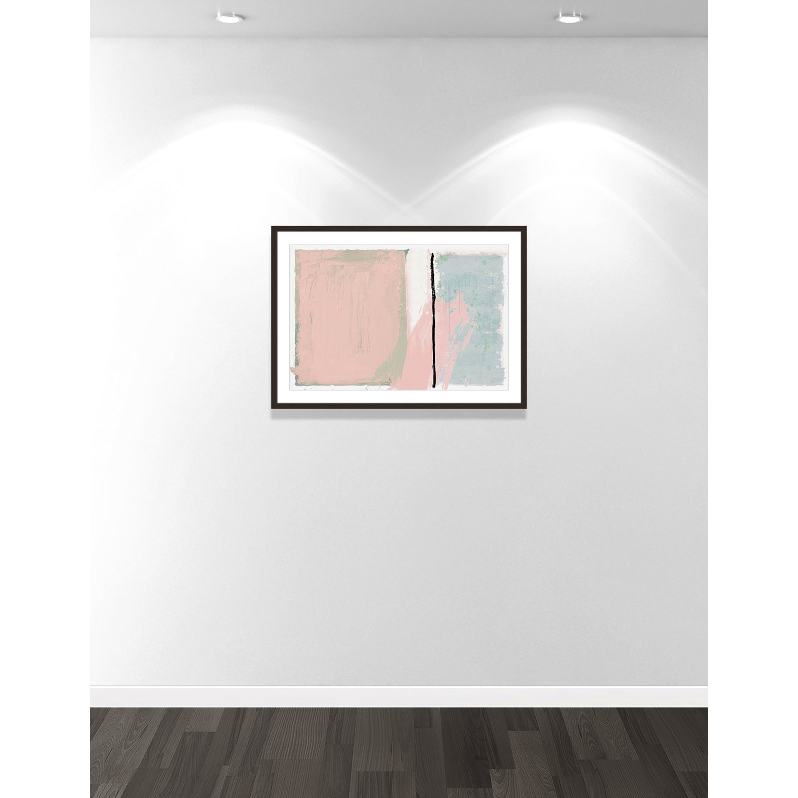 Pastel Opulance by Casa Fine Arts, White, 25.5" H x 35.5" W x 1.25" D, Walnut Box Picture Framed