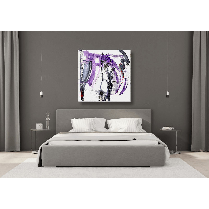 Purple Black II - Artist Enhanced Canvas Print, Black Framed Canvas, 20" H x 20" W x 1.75" D