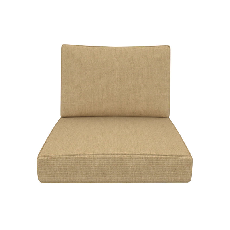 Outdoor Sunbrella Lounge Chair Cushion, Canvas Heather Beige Sunbrella® Canvas
