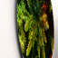 Feuilles tropicales ton sur ton noir - Art mural cercle tropical en métal-68867114