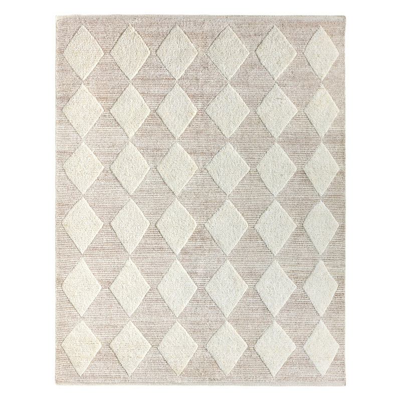 Tapis blanc et brun clair Kern Medak, Rectangle 10 pi x 14 pi