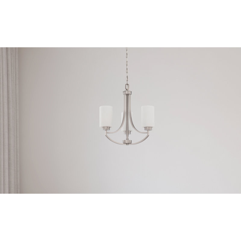 Habibatou 3 - Light Dimmable Classic / Traditional Chandelier, Satin Nickel