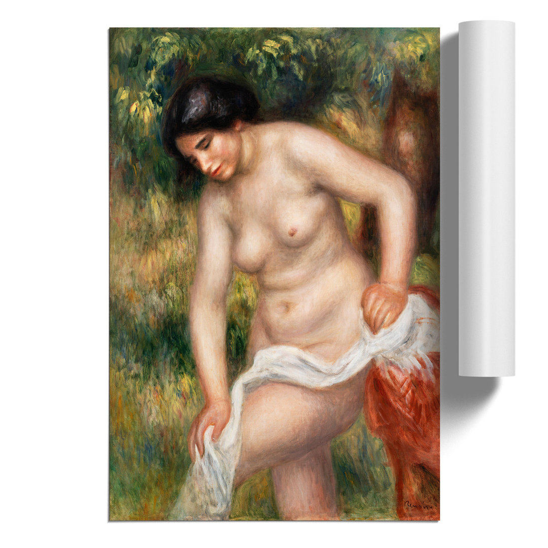 Bather Drying Herself by Pierre Auguste Renoir - Frameless Print