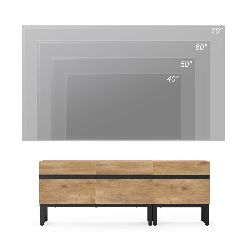 Aadam Modern TV Stand, 4 In 1 Entertainment Center TV Console With Storage Cabinets And Metal Base,Media Console For Living Room