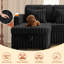 Très grand canapé-lit modulaire en U 107 po avec lit escamotable et chaises de rangement doubles, 107 po, noir-393066675