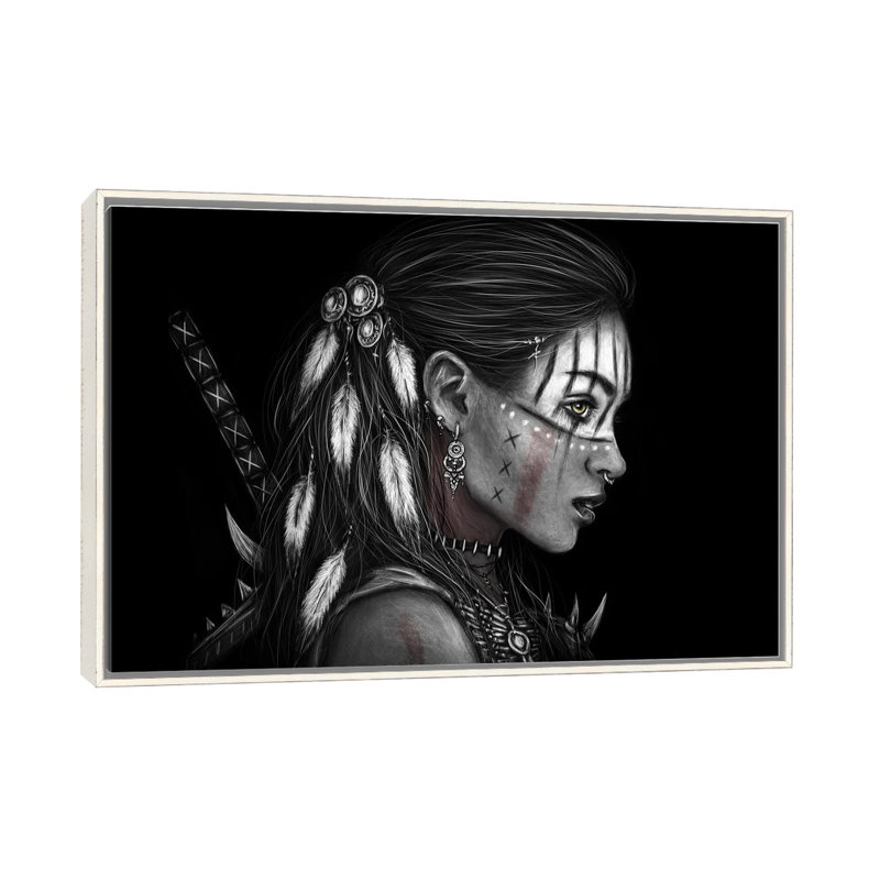 Contre le noir - reproduction d'art murale - toile encadrée, 26" x 18", Framed Canvas, Distressed White