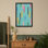 «Intermittent Dots on Teal» - reproduction d'art murale - affiche de galerie