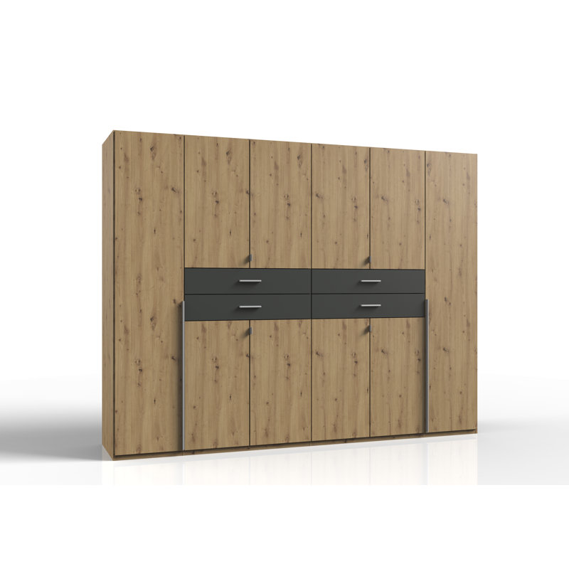 Amandus 10 Door Manufactured Wood Wardrobe, Artisan oak/graphite