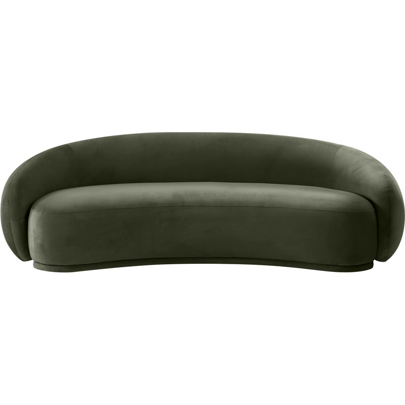 Canapé en velours 93 po Emery, Velours vert
