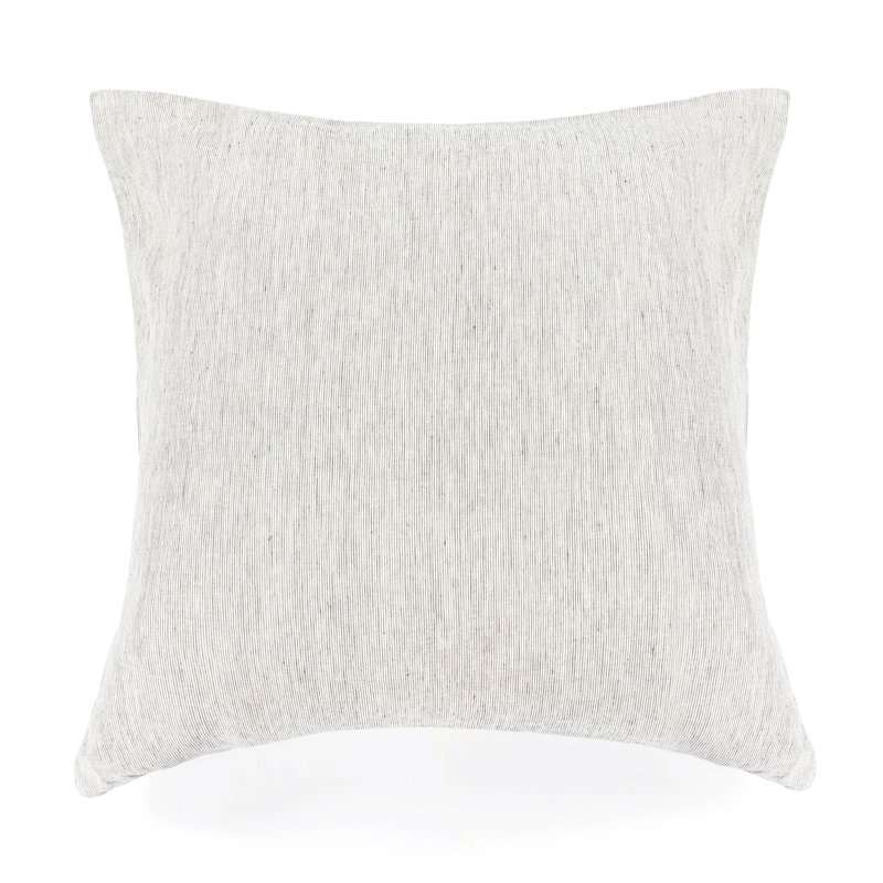 100% French Linen Pillow Sham, Shadow Pinstripe, Square 26", Pillow Cover Only - No Insert