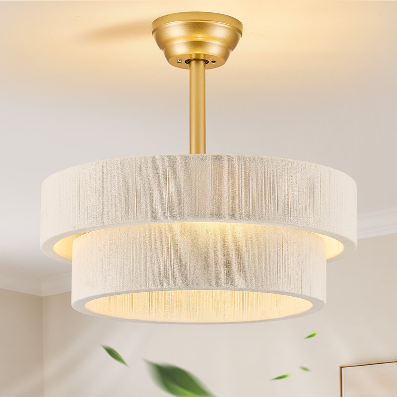 Ventilateur de plafond 20 po avec lumière et télécommande Boho Fandelier