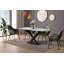 Table de salle à manger moderne Kivah, table de cuisine rectangulaire en pierre frittée avec double base en acier inoxydable brossé, mobilier de salle à manger et de conférence contemporain-668832954-629503935