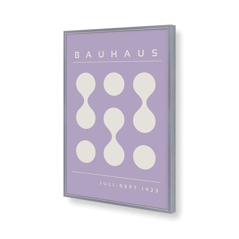 Mauve Bauhaus Flow II, Reproduction encadrée sans passe-partout, Chrome poli, H 25,25 po x l 19,25 po