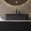 Lavabo de salle de bain rectangulaire en céramique, noir | Idée de cadeau
