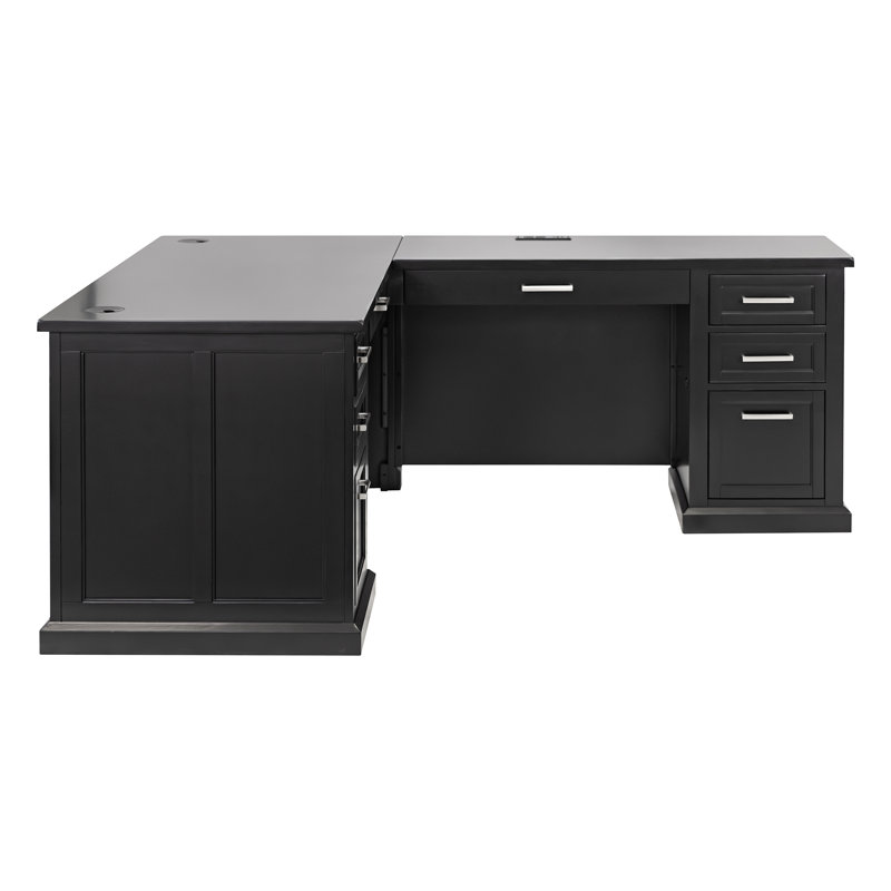 Bureau en L Abby moderne et retour - noir