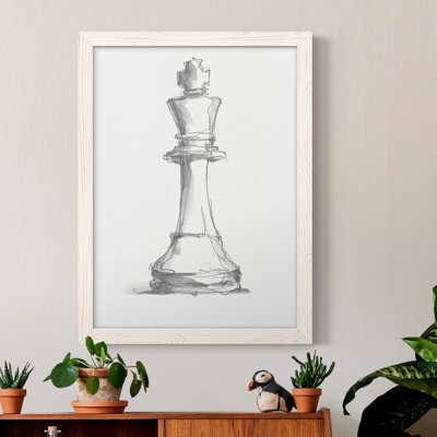 Chess Room Study II, toile encadrée de qualité supérieure - prête à être accrochée