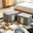 Hokku Designs Fabric Decorative Bin, 2Pack Clothes Storage Bins with Metal Frame Foldable Storage Box Clothes Organizers Storage Containers for Clothes Sheets Blankets Books Toys Gifts and Holiday Decorations-2009591036