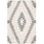 Tapis noir / ivoire en laine et coton tissé à la main Alimatou-498765593