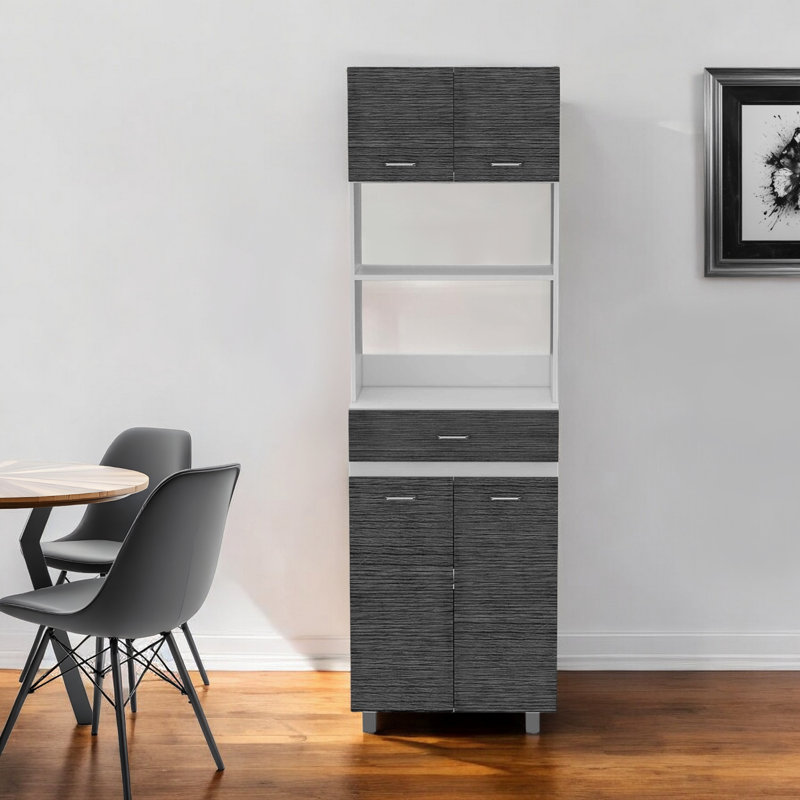 Garde-manger gris 79 po avec trois tablettes de rangement