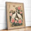Cranes Among Peonies Japandi - Framed Print-1880014032-1880014046