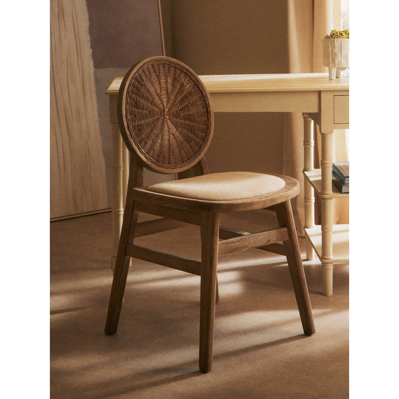 Polyester Upholstered Side Chair in Natural