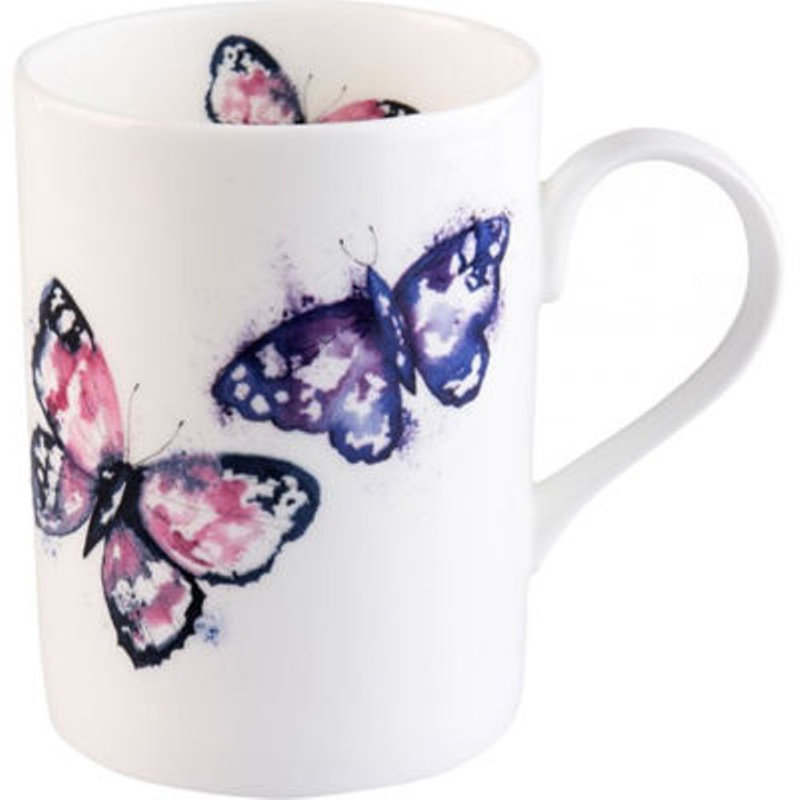 August Grove Cathleen Mugs - Harmony Butterfly Set Of 2: Small Pink And Purple Colour