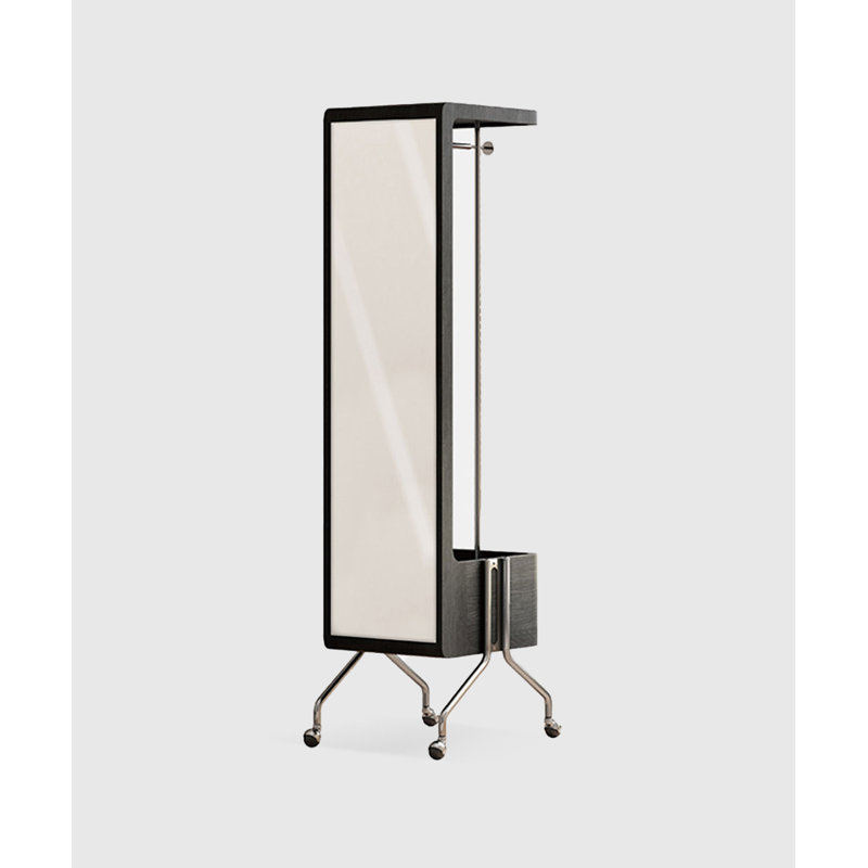 Miroir pleine grandeur rectangulaire en acier inoxydable, Noir