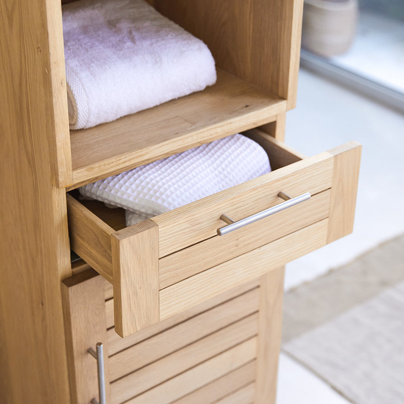 Soho Solid Oak Narrow Bathroom Cabinet