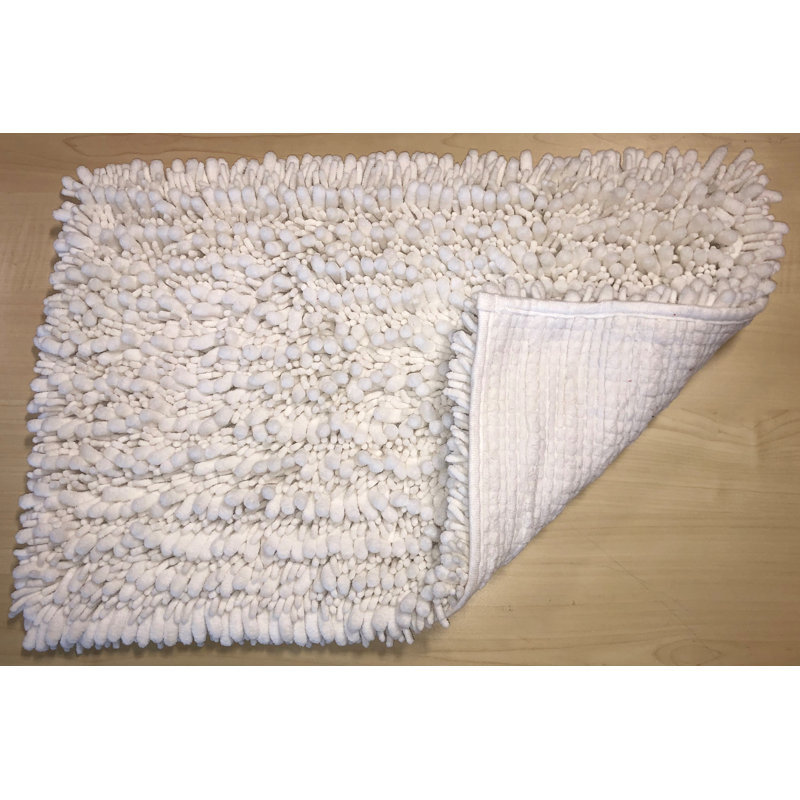 Berat Polyester Blend Non-Slip Bath Rug, Cream
