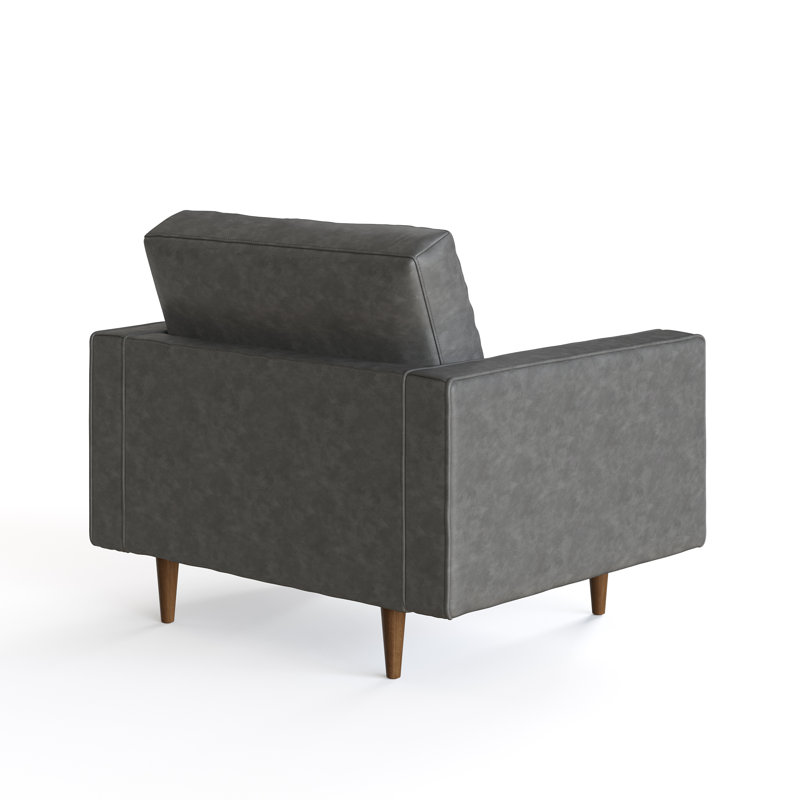Fauteuil Geo, Cuir végétalien gris ardoise