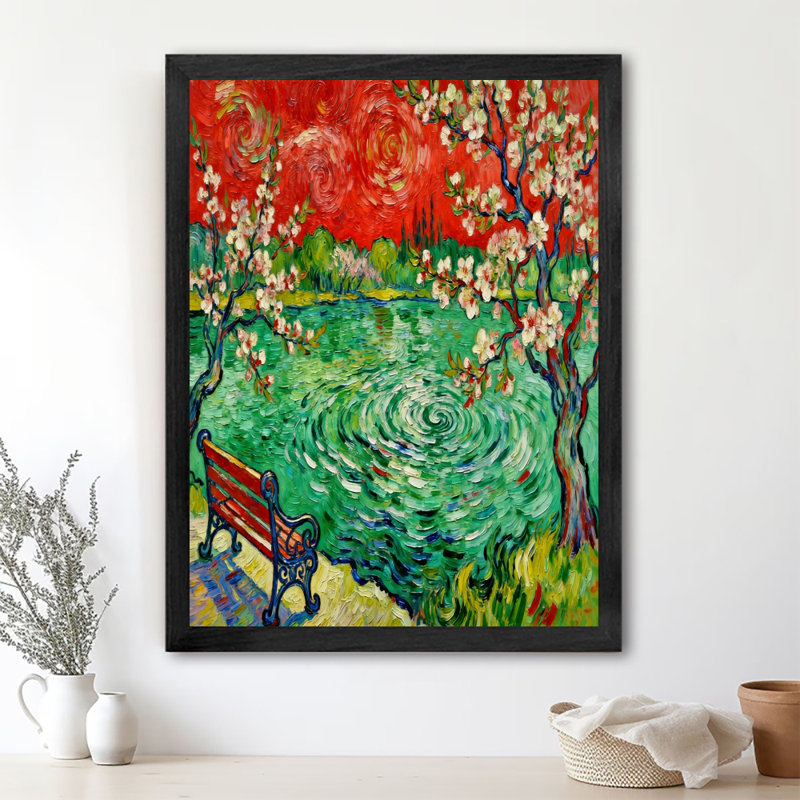 Reproduction d'art encadré noir rétro nuit étoilée, 17" H x 13" W
