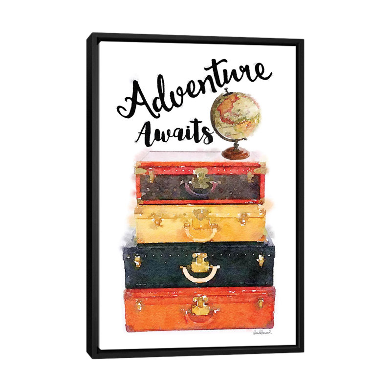 Reproduction d'art sur toile «L bond Stack Adventure Awaits», H 26 po x l 18 po x P 1,5 po, Toile avec cadre noir
