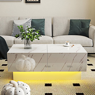 Table basse avec plateau coulissant