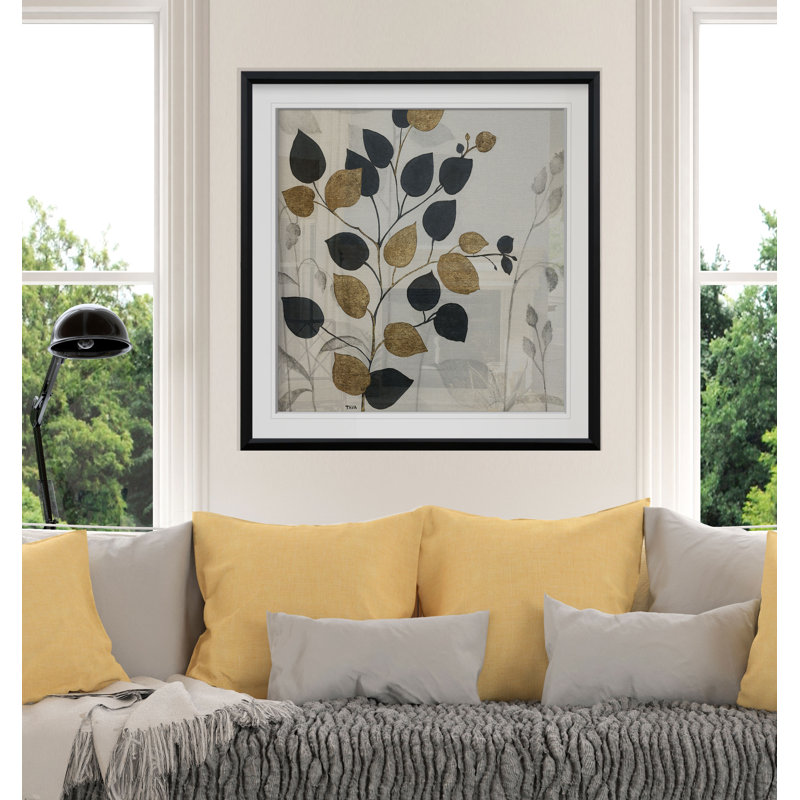 «Silhouette Neutre I», reproduction de peinture à l'huile, H 17,5 po x l 17,5 po x P 1,5 po, Cadre doré