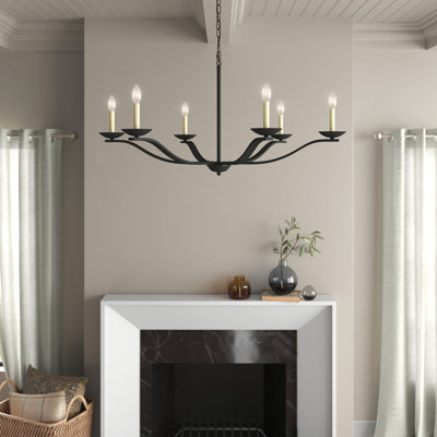 Henton 6 - Light Dimmable Wagon Wheel Chandelier