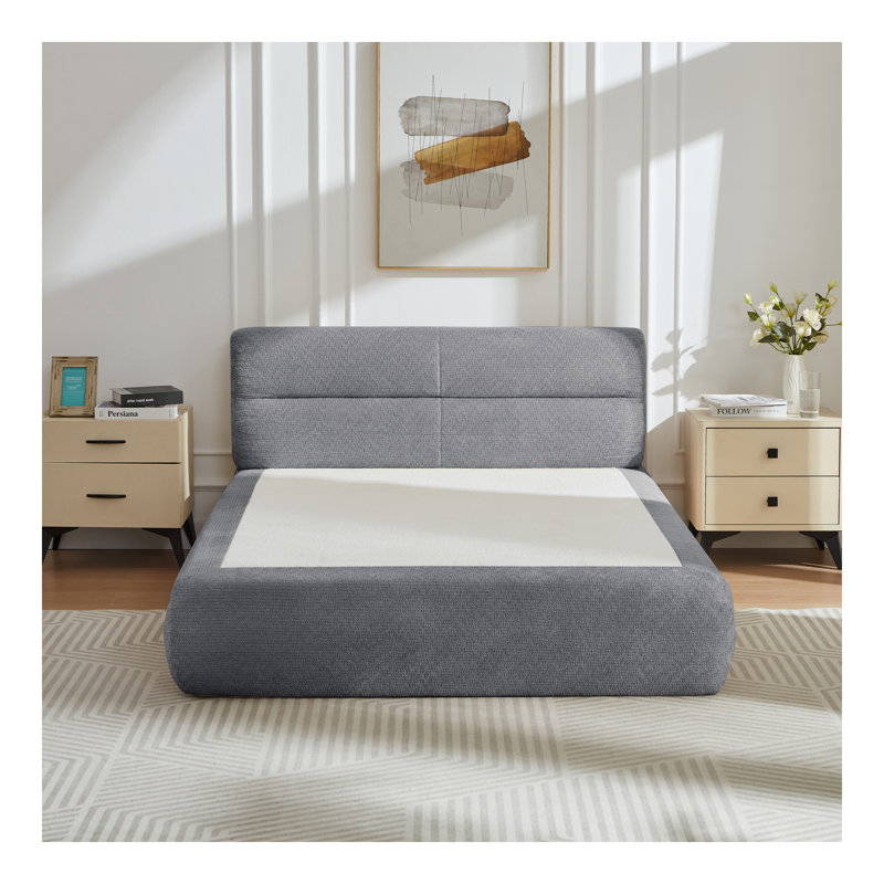 Lit compressible en chenille pour salon, appartement, Gris foncé